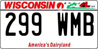 WI license plate 299WMB