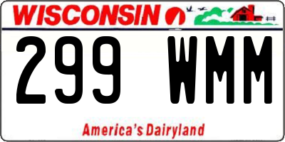 WI license plate 299WMM