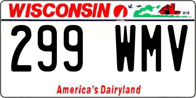 WI license plate 299WMV
