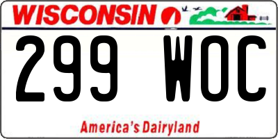WI license plate 299WOC