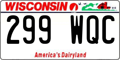 WI license plate 299WQC