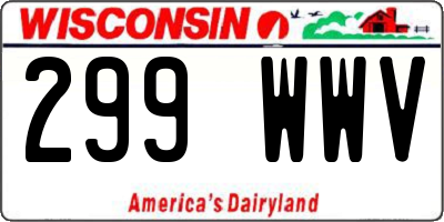 WI license plate 299WWV