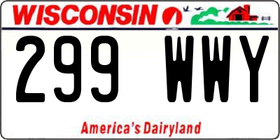 WI license plate 299WWY