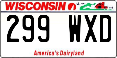 WI license plate 299WXD