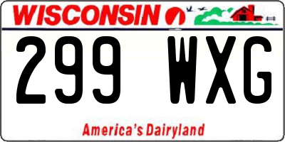 WI license plate 299WXG