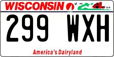 WI license plate 299WXH