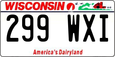 WI license plate 299WXI