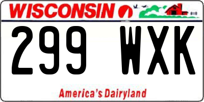 WI license plate 299WXK