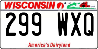 WI license plate 299WXQ