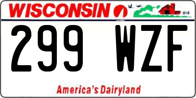 WI license plate 299WZF