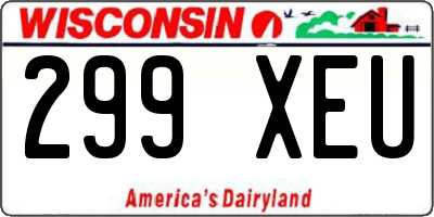 WI license plate 299XEU