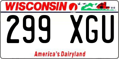 WI license plate 299XGU