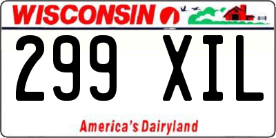 WI license plate 299XIL