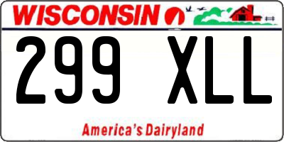 WI license plate 299XLL
