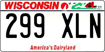 WI license plate 299XLN