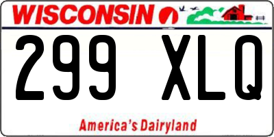 WI license plate 299XLQ