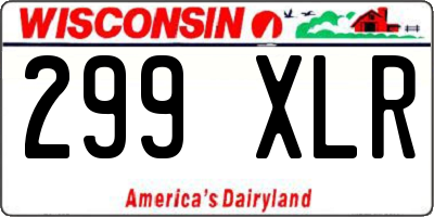 WI license plate 299XLR