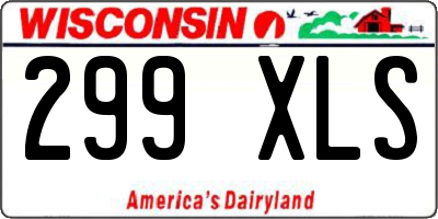 WI license plate 299XLS