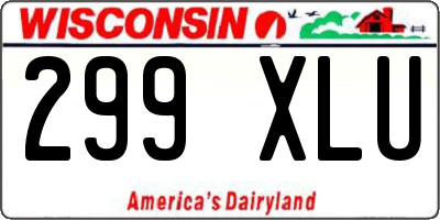 WI license plate 299XLU