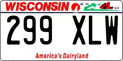 WI license plate 299XLW