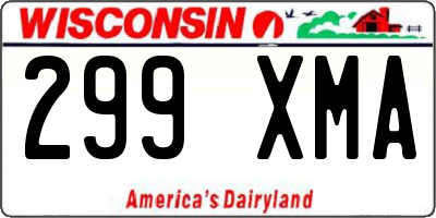 WI license plate 299XMA