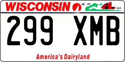 WI license plate 299XMB