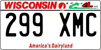 WI license plate 299XMC
