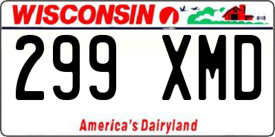 WI license plate 299XMD