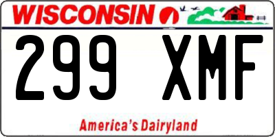 WI license plate 299XMF