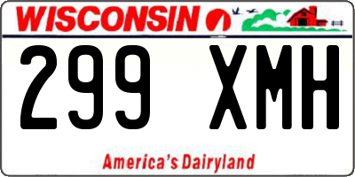 WI license plate 299XMH