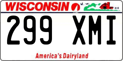 WI license plate 299XMI