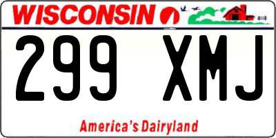 WI license plate 299XMJ