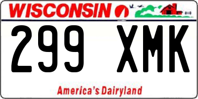 WI license plate 299XMK