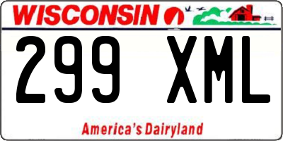 WI license plate 299XML
