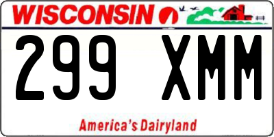 WI license plate 299XMM