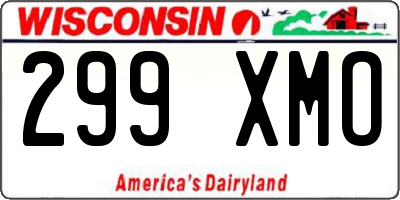WI license plate 299XMO