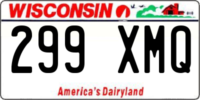 WI license plate 299XMQ