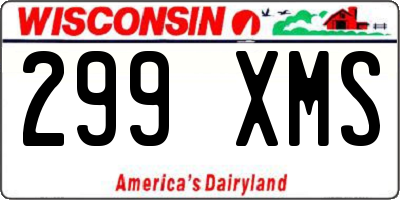 WI license plate 299XMS