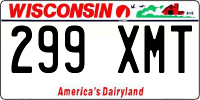 WI license plate 299XMT