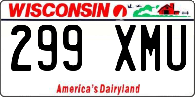 WI license plate 299XMU