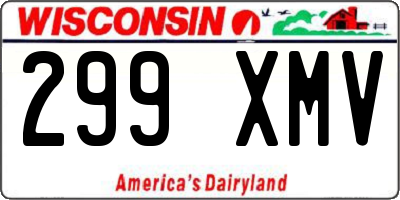 WI license plate 299XMV