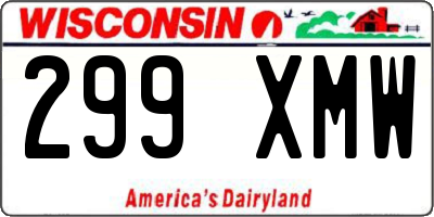 WI license plate 299XMW