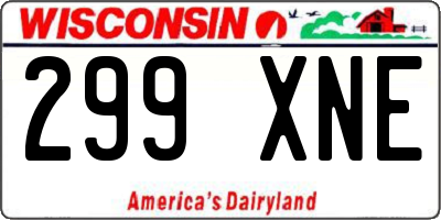 WI license plate 299XNE