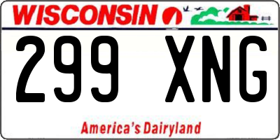 WI license plate 299XNG