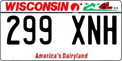 WI license plate 299XNH