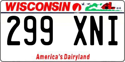 WI license plate 299XNI
