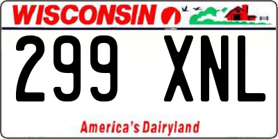 WI license plate 299XNL