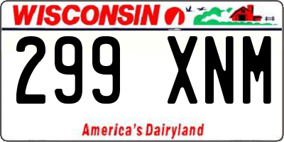WI license plate 299XNM