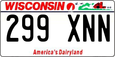 WI license plate 299XNN
