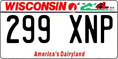 WI license plate 299XNP